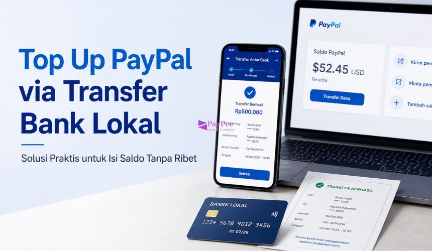 Top Up PayPal via Transfer Bank Lokal, Solusi Praktis untuk Isi Saldo Tanpa Ribet