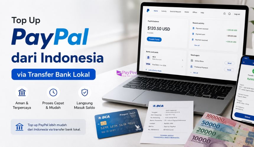 Top Up PayPal dari Indonesia via Transfer Bank Lokal