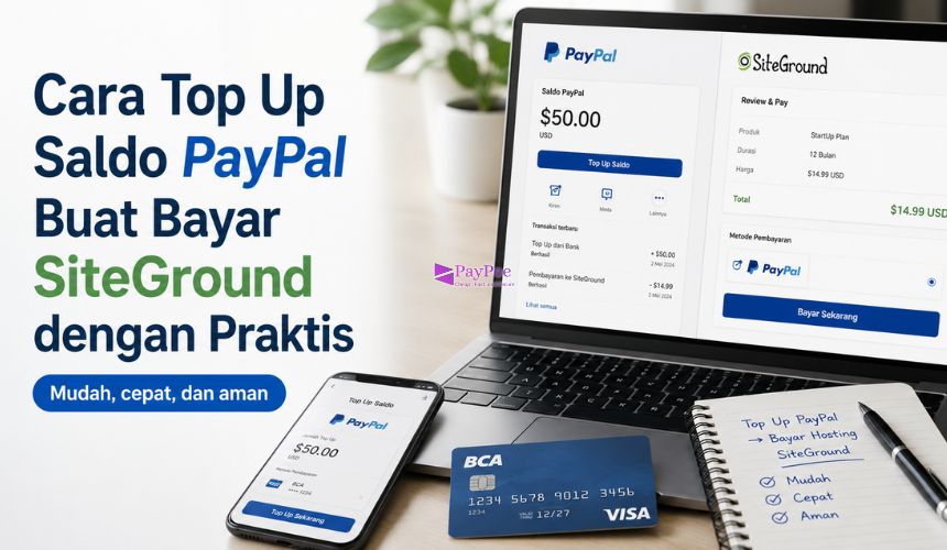 Cara Top Up Saldo PayPal Buat Bayar SiteGround dengan Praktis