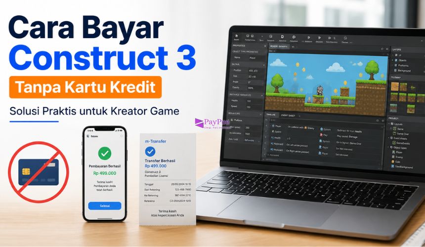 Cara Bayar Construct 3 Tanpa Kartu Kredit